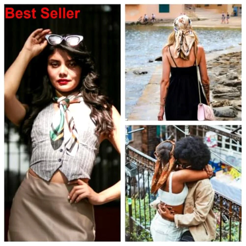 Silk Feeling Satin Hair Scarf for Women Multi-Purpose Fashion Accessory